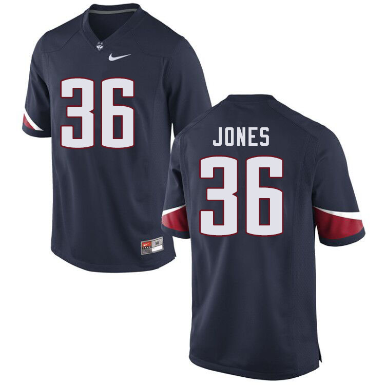 Men #36 Jaylen Jones Uconn Huskies College Football Jerseys Sale-Navy
